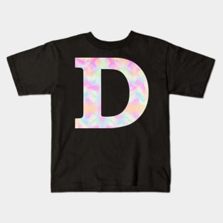 The Letter D Rainbow Brushed Design Kids T-Shirt